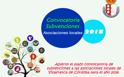 Bases de la Convocatoria 2018 de Subvenciones a Asociaciones y Entidades Sin Ánimo de Lucro de Villafranca de Córdoba
